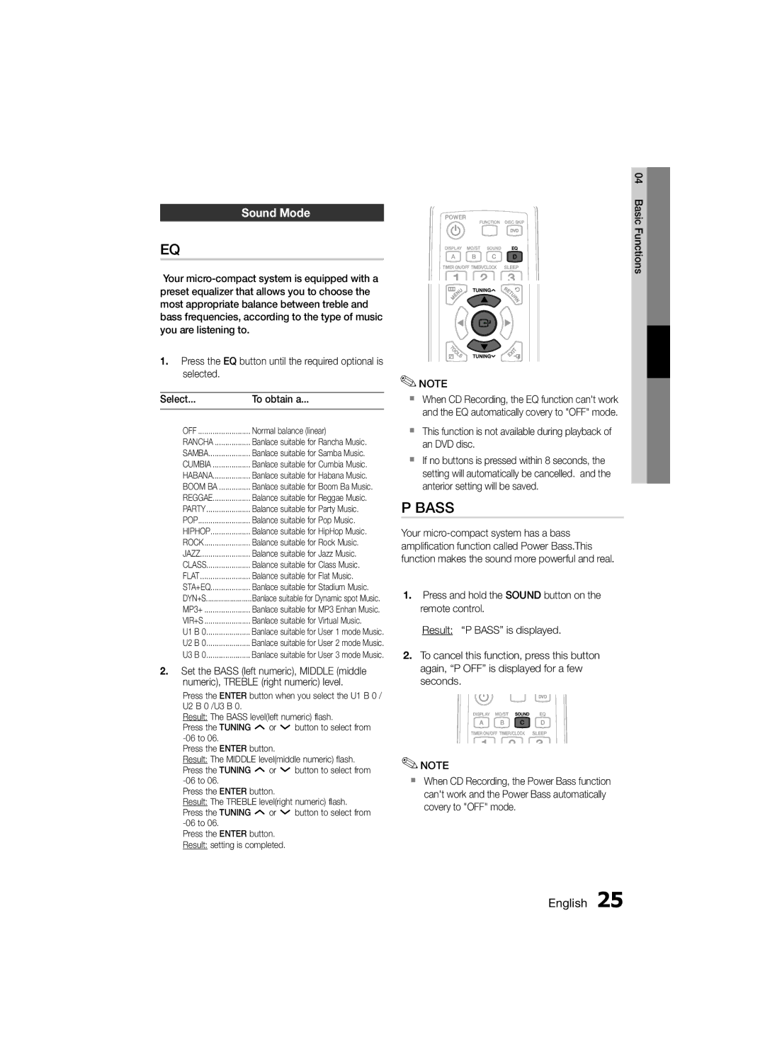 Samsung MM-D330D/ZN, MM-D330D/SJ, MM-D330D/UM manual Sound Mode 