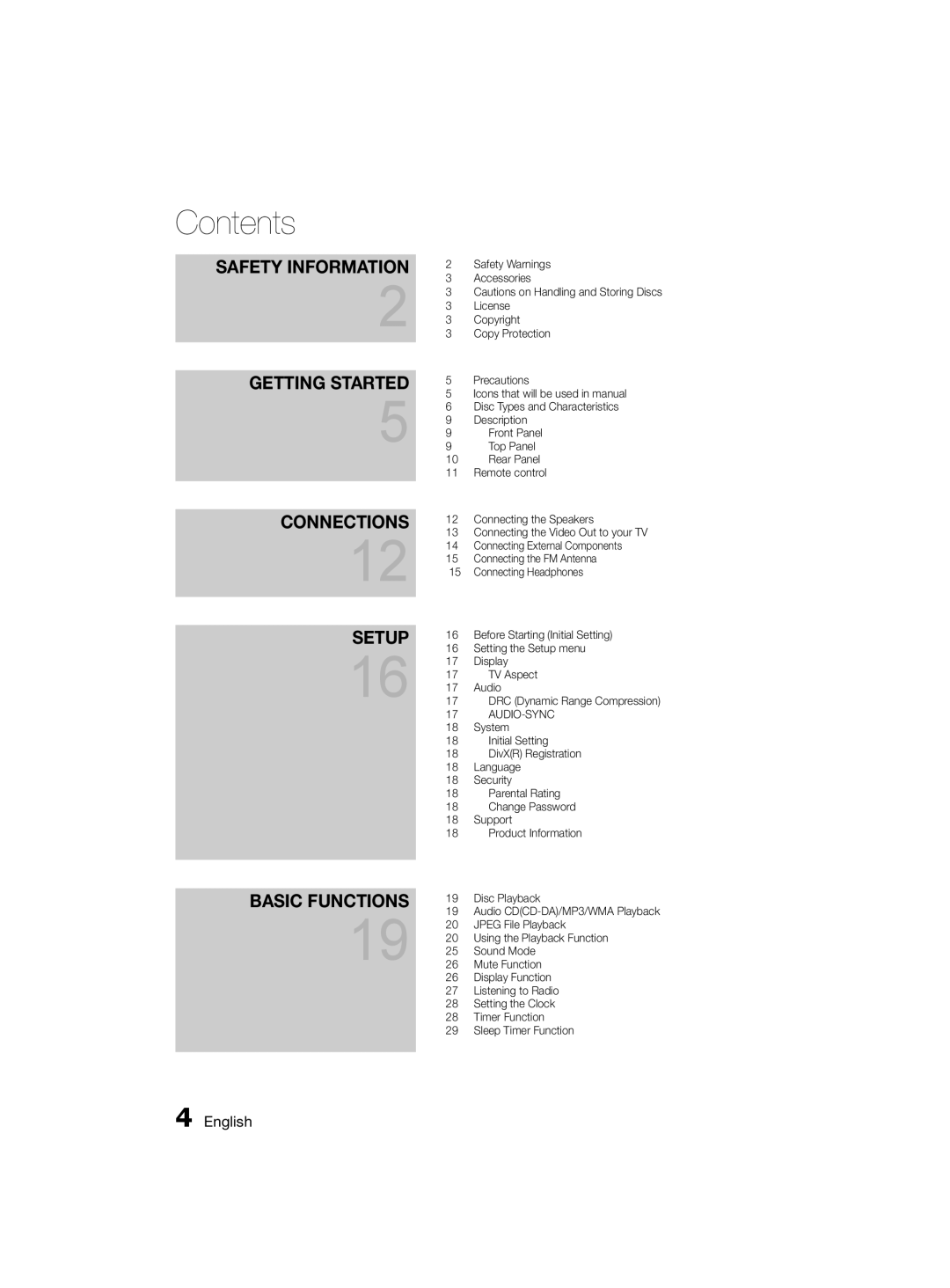 Samsung MM-D330D/ZN, MM-D330D/SJ, MM-D330D/UM manual Contents 