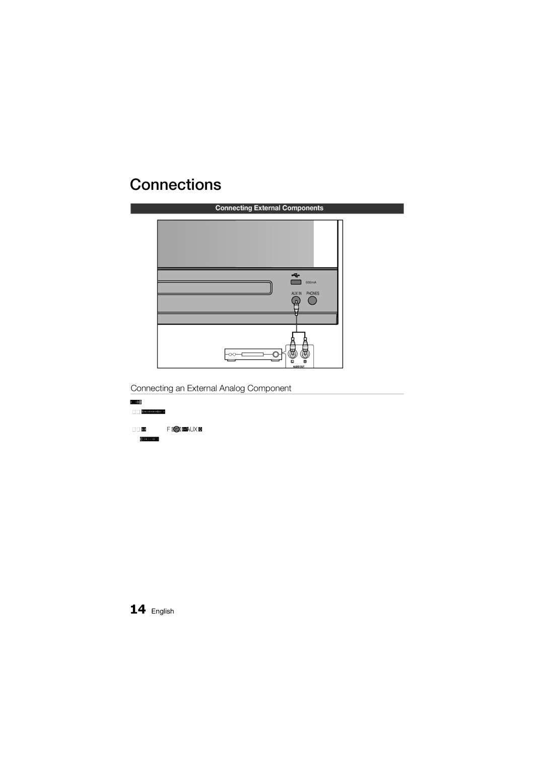 Samsung MM-D330D/SQ manual Connecting an External Analog Component, Connecting External Components 