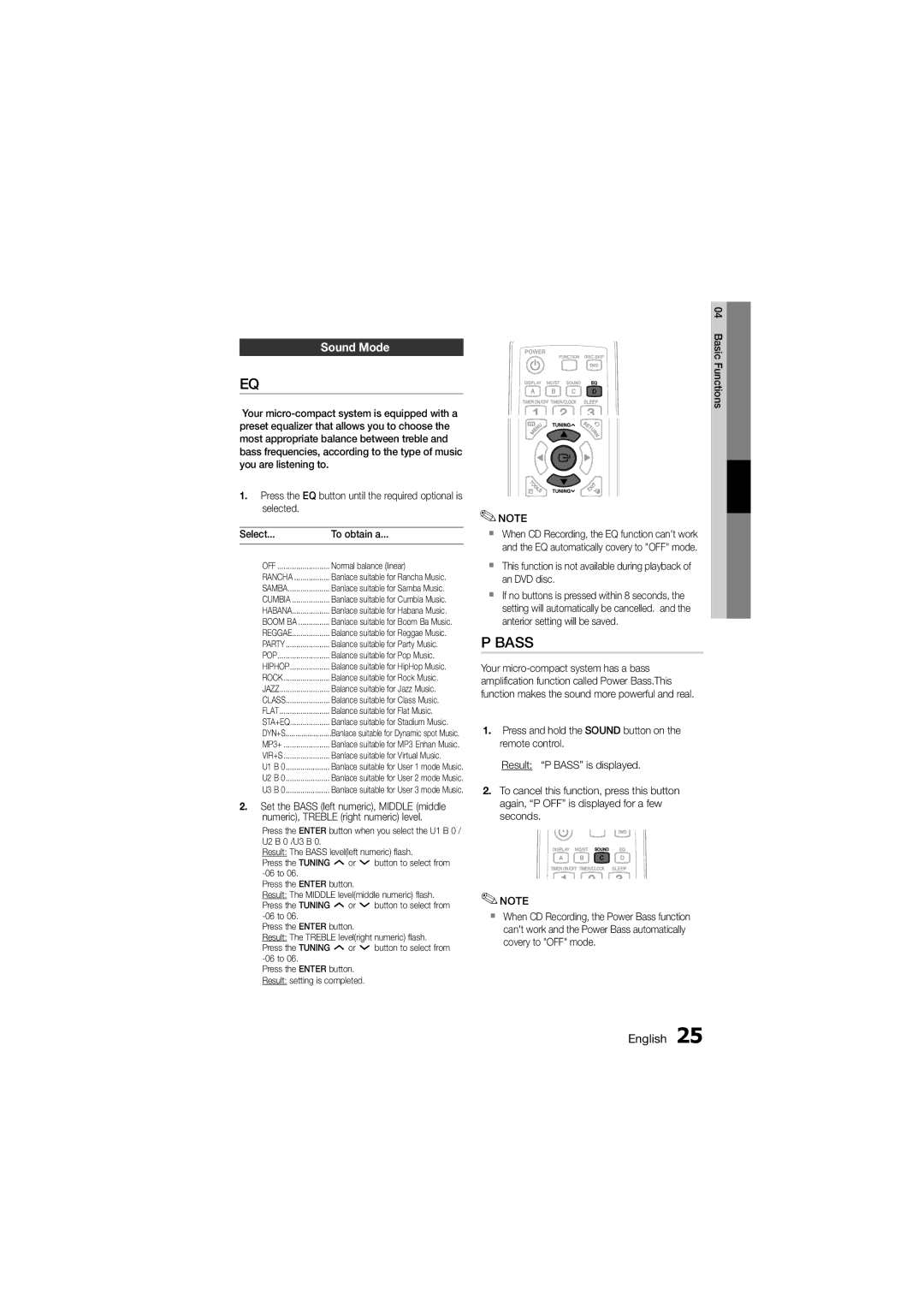 Samsung MM-D330D/SQ manual Sound Mode 