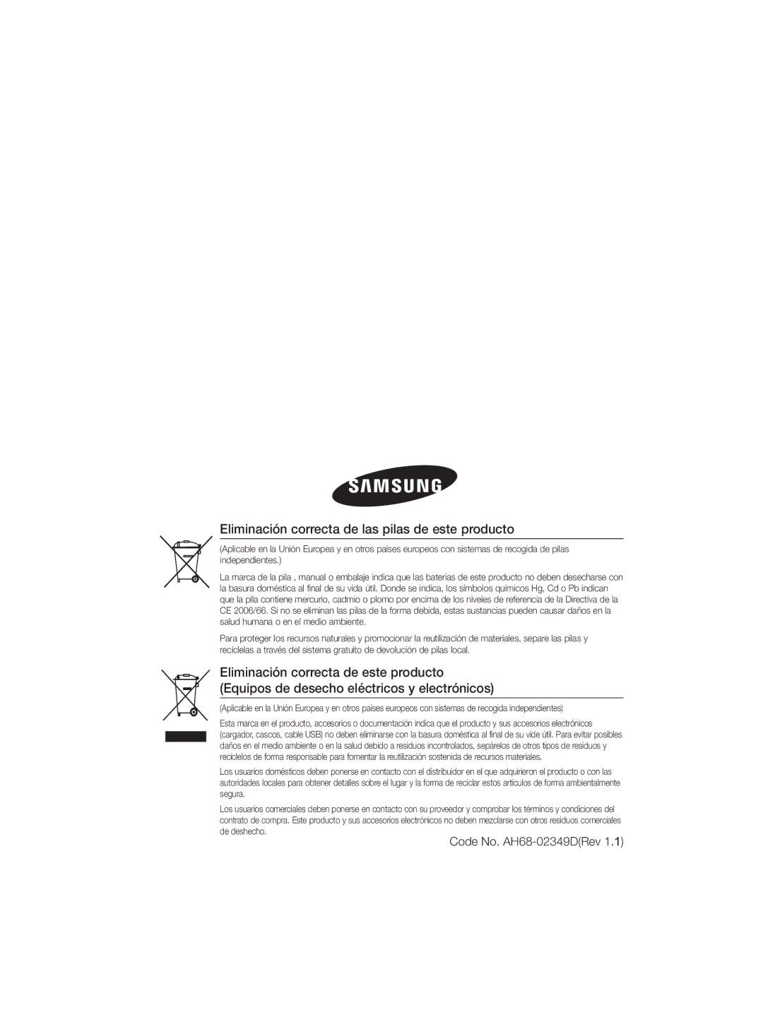 Samsung MM-D330D/ZF manual Eliminación correcta de las pilas de este producto 