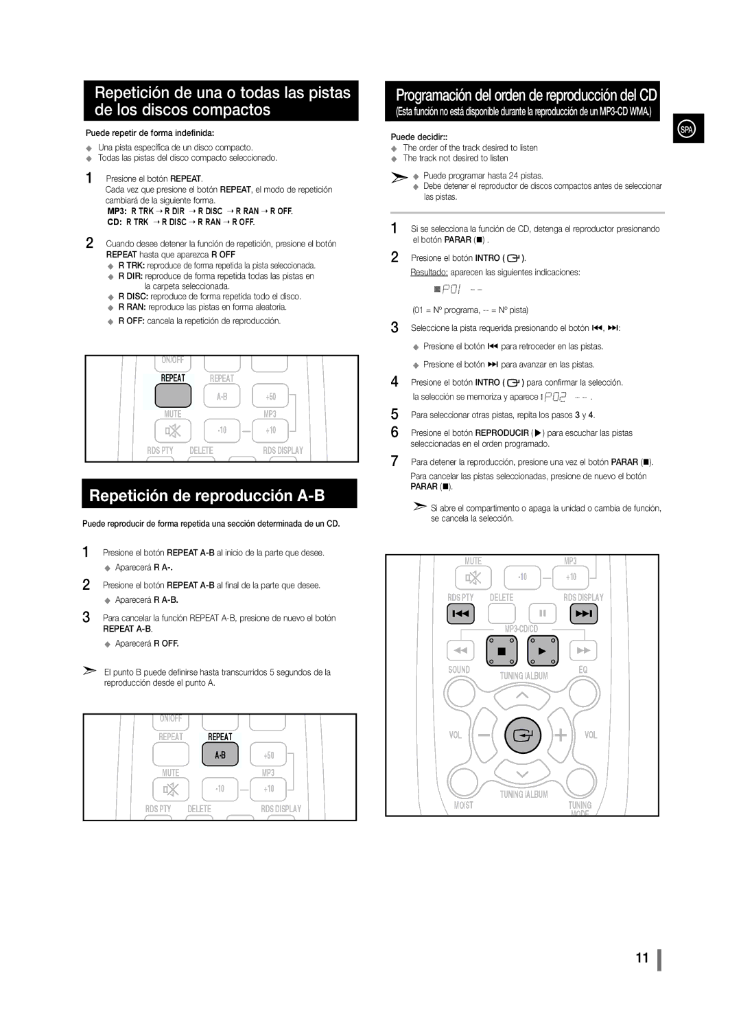 Samsung MM-D320/ZF, MM-D330/ZF manual Repetición de reproducción A-B, Repeat A-B 