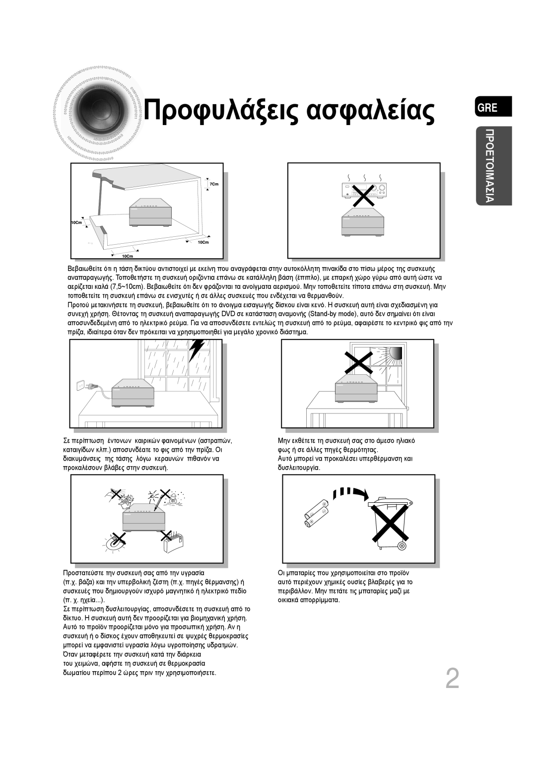 Samsung MM-D430D/EN, MM-D530D/EN manual Προφυλάξεις ασφαλείας 