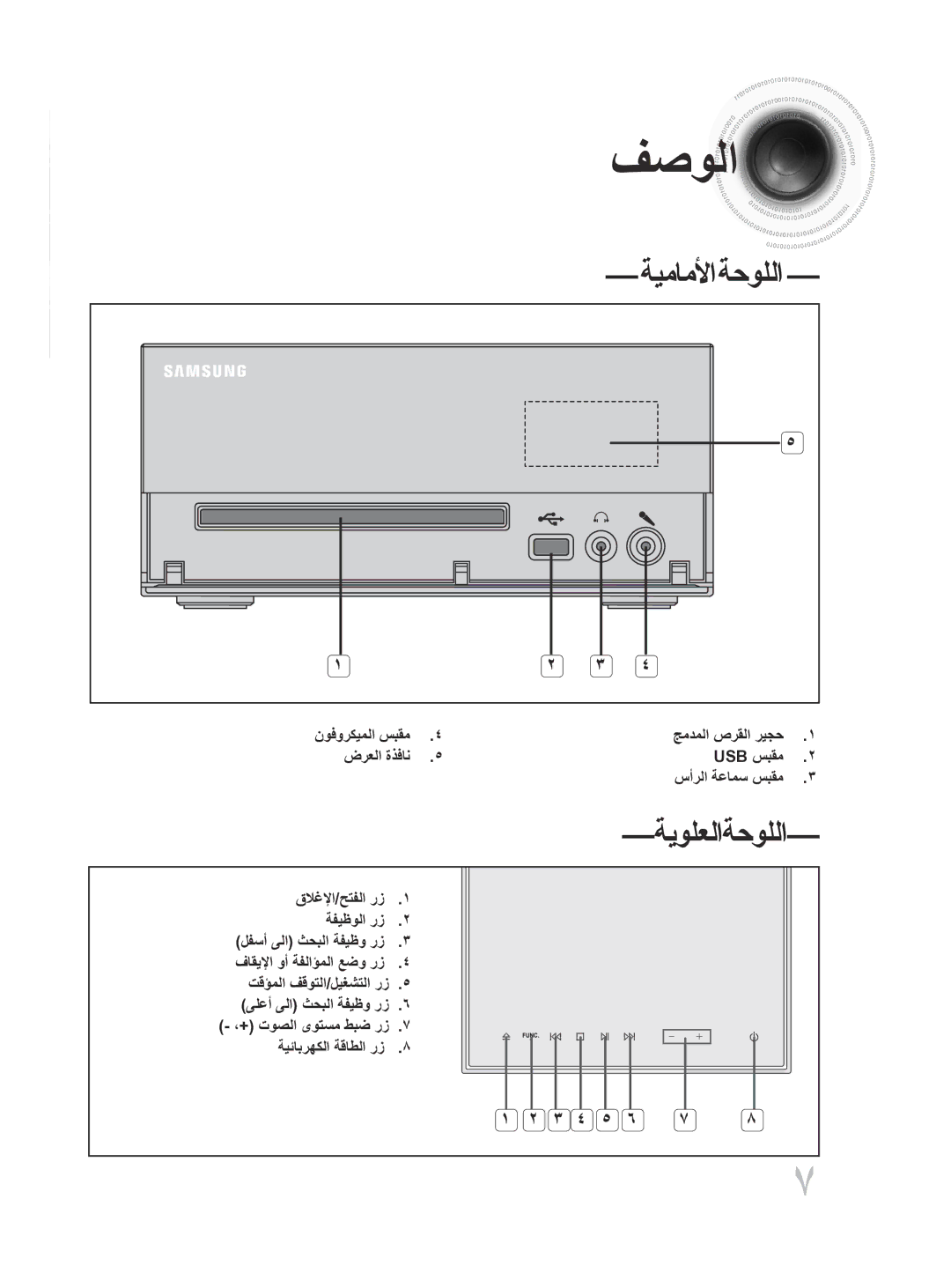 Samsung MM-D430D/ZN, MM-D430D/UM manual فصولا 