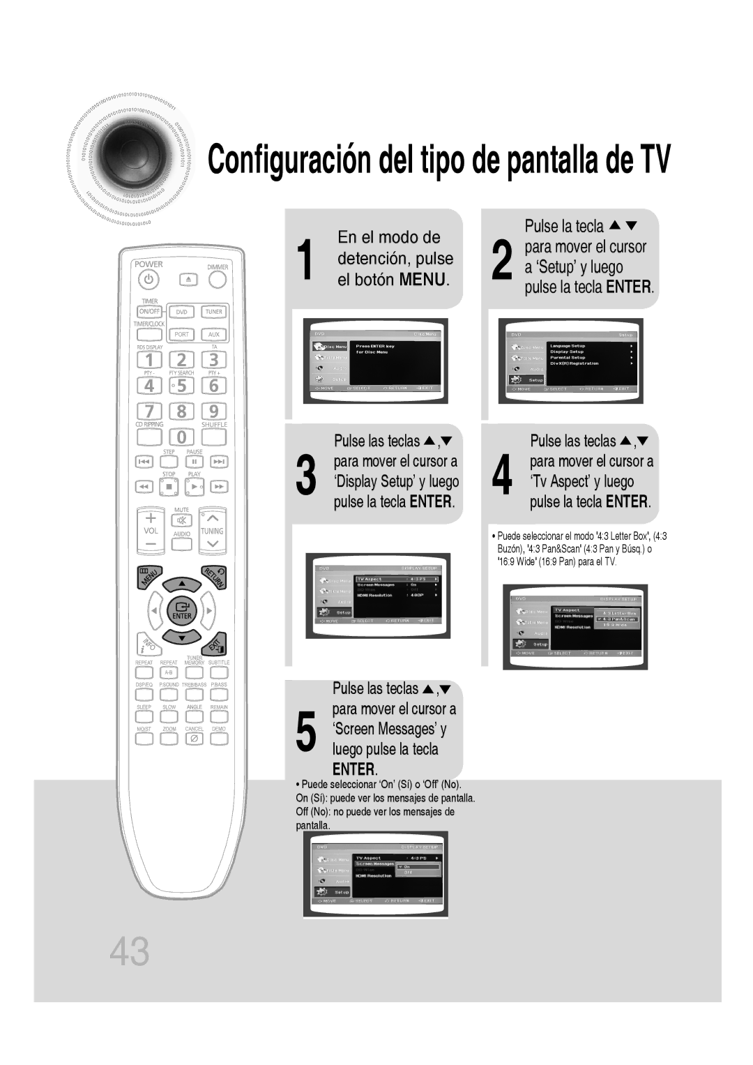 Samsung MM-D430D/ZF, MM-D430D/ZX manual Detención, pulse, El botón Menu 