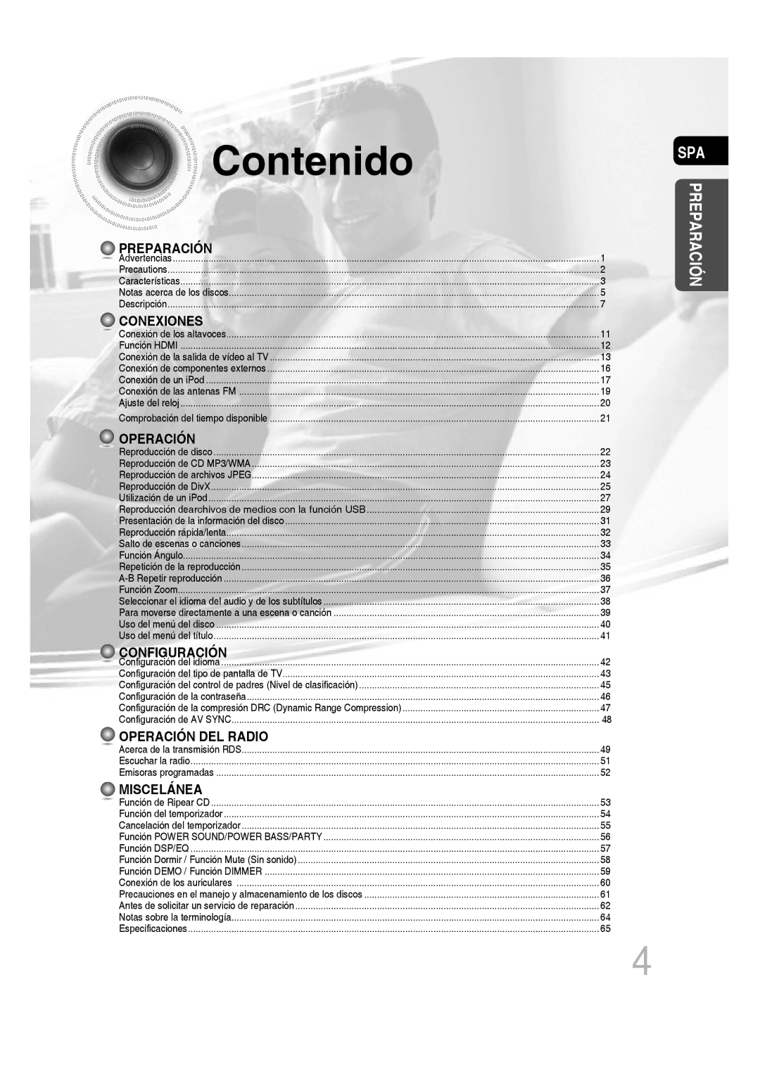 Samsung MM-D430D/ZX, MM-D430D/ZF manual Contenido, Conexiones 