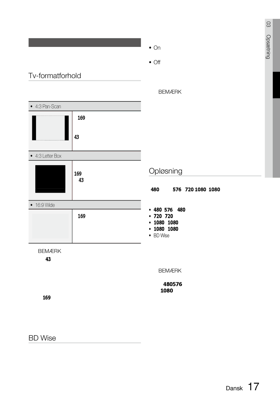 Samsung MM-D470D/XE manual Tv-formatforhold, BD Wise, Opløsning, Visning 