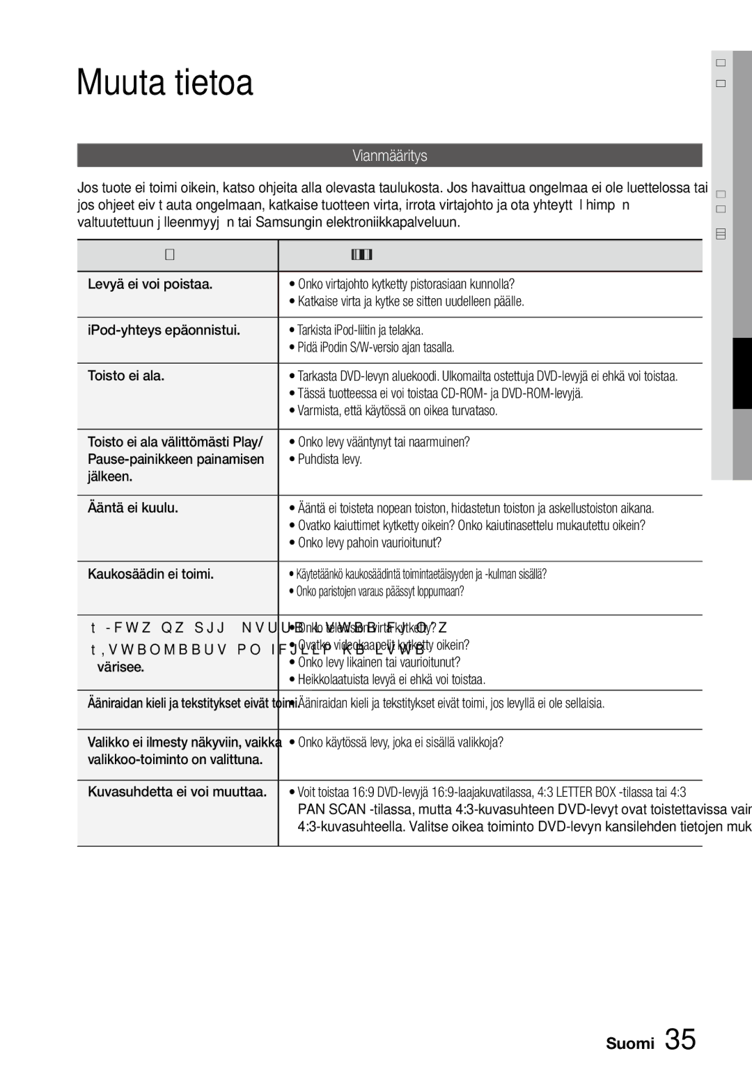 Samsung MM-D470D/XE manual Muuta tietoa, Vianmääritys 