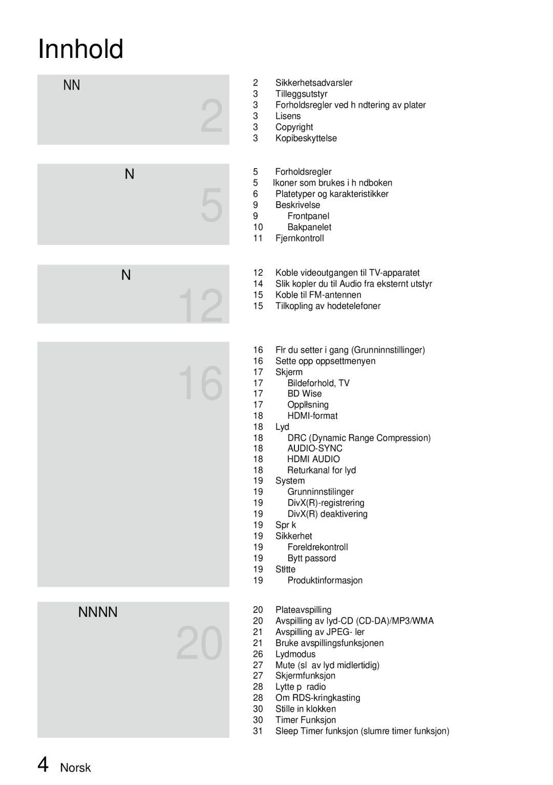 Samsung MM-D470D/XE manual Innhold 