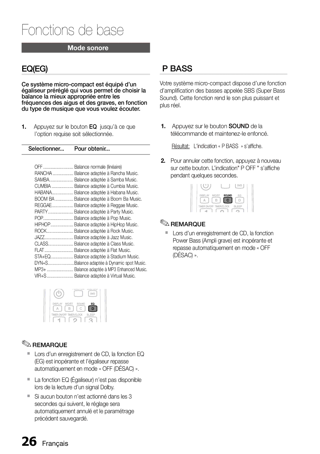 Samsung MM-D470D/ZF manual Mode sonore 