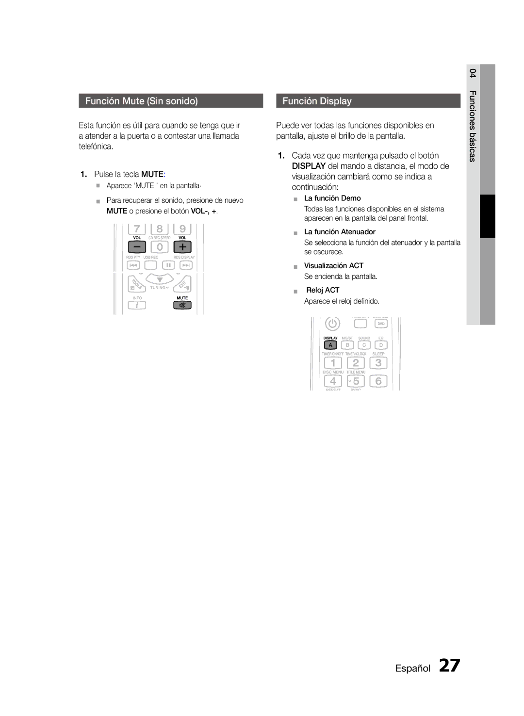 Samsung MM-D470D/ZF manual Connecting, `` Aparece ‘MUTE ’ en la pantalla, `` La función Demo 