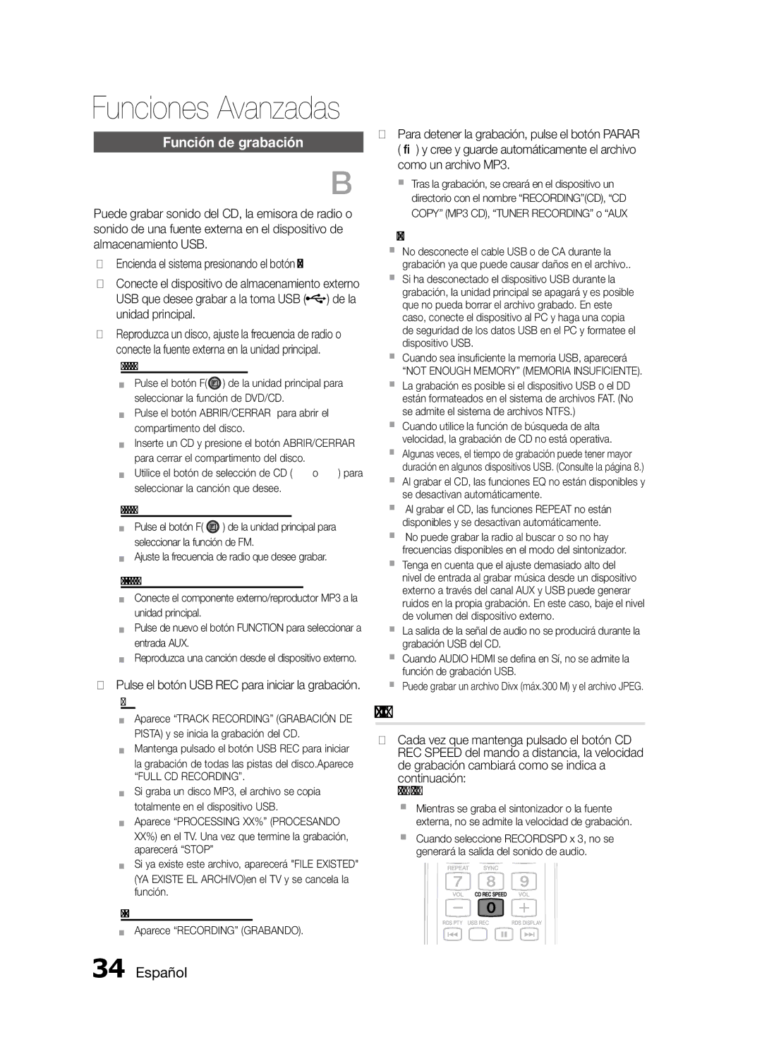 Samsung MM-D470D/ZF manual Encienda el sistema presionando el botón Power, CD Consulte la página 