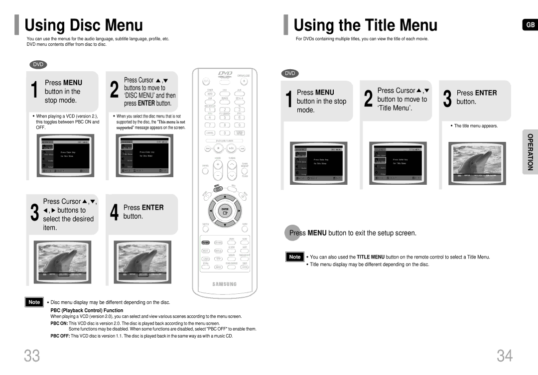 Samsung MM-DC10R/ELS manual Using Disc Menu 