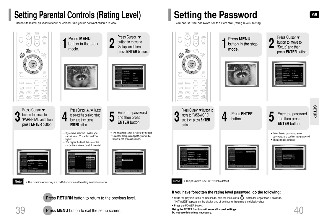 Samsung MM-DC10R/ELS manual Press Cursor , button, Enter the password, Button Then press Enter button 