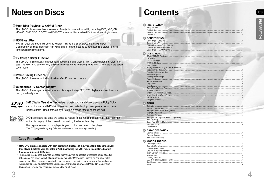 Samsung MM-DC10R/ELS manual Contents 