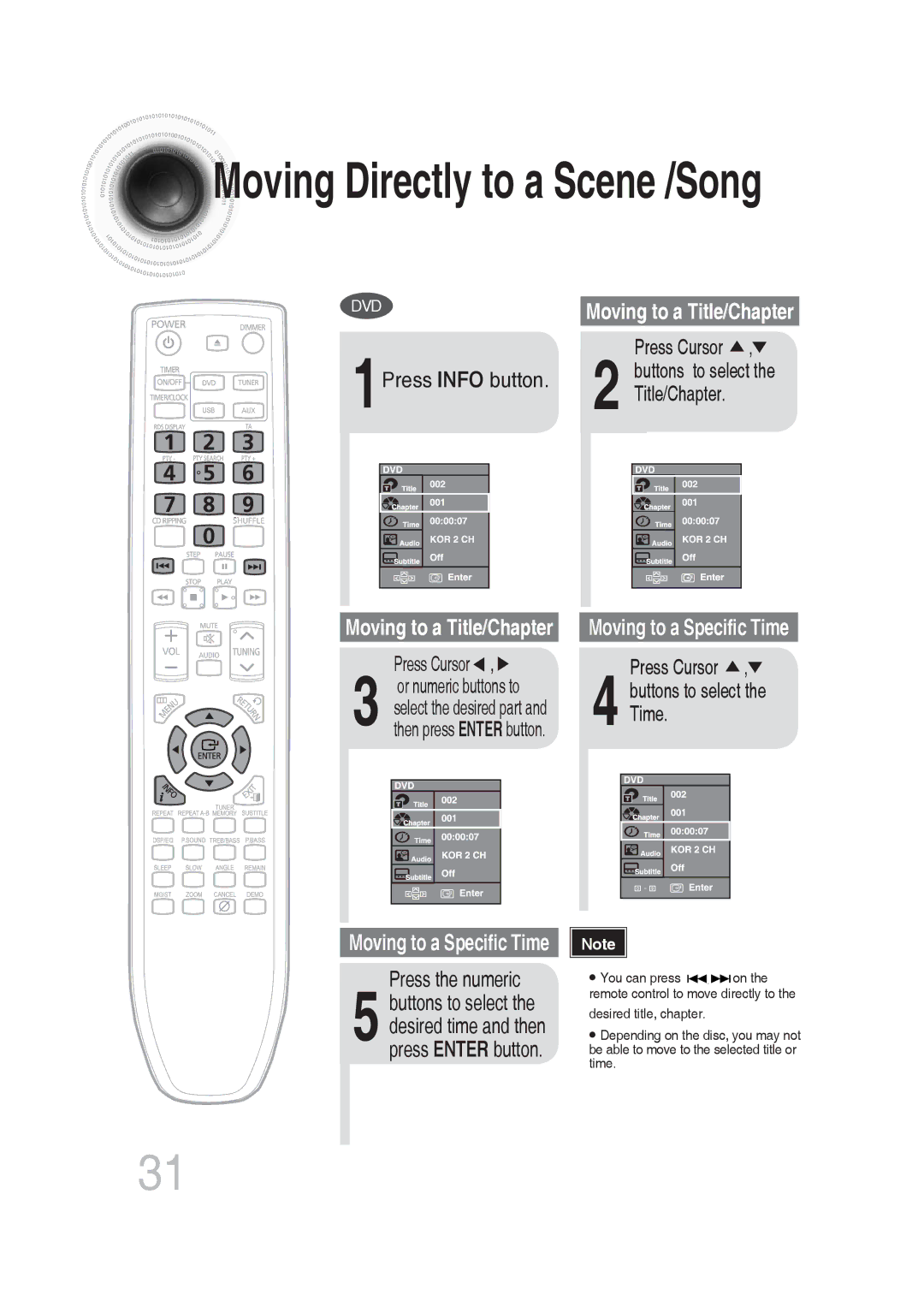 Samsung MM-DG25R/XET, MM-DG25R/EDC, MM-DG25R/XEF, MM-DG25T/UMG, MM-DG25R/XEE manual Time, Press the numeric 