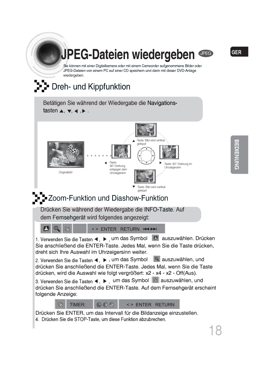 Samsung MM-DG25R/XEF, MM-DG25R/EDC manual JPEG-Dateien wiedergeben Jpeg 