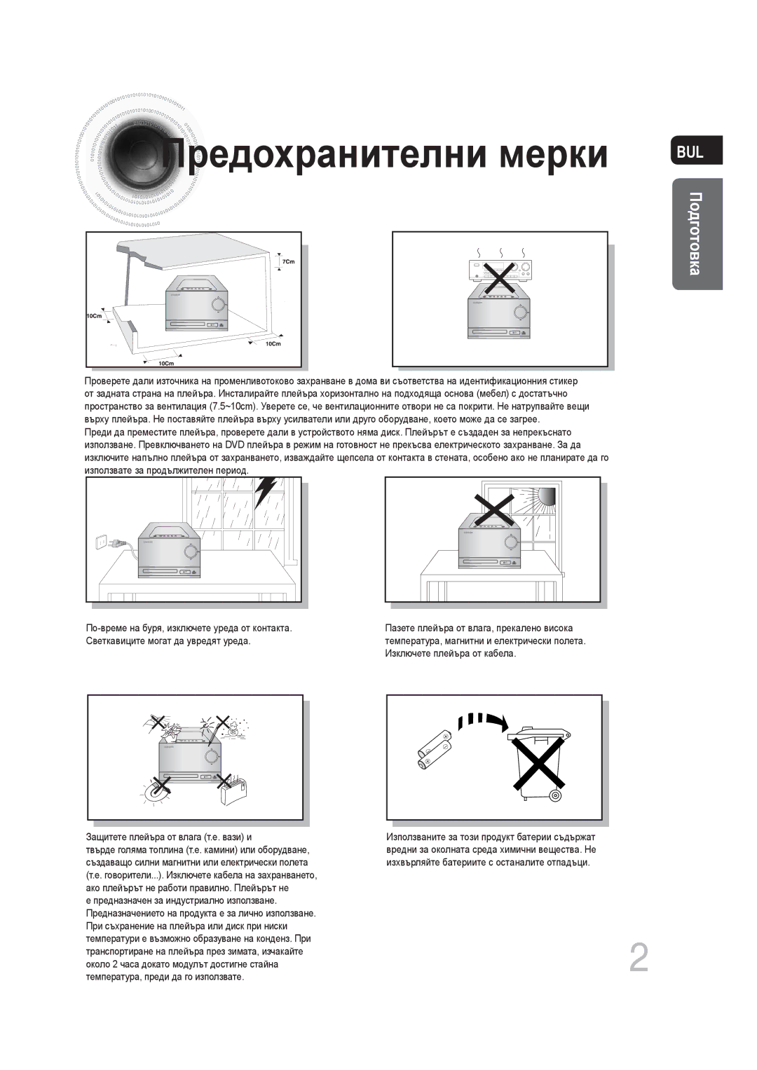 Samsung MM-DG25R/EDC manual Предохранителни мерки, Подготовка 