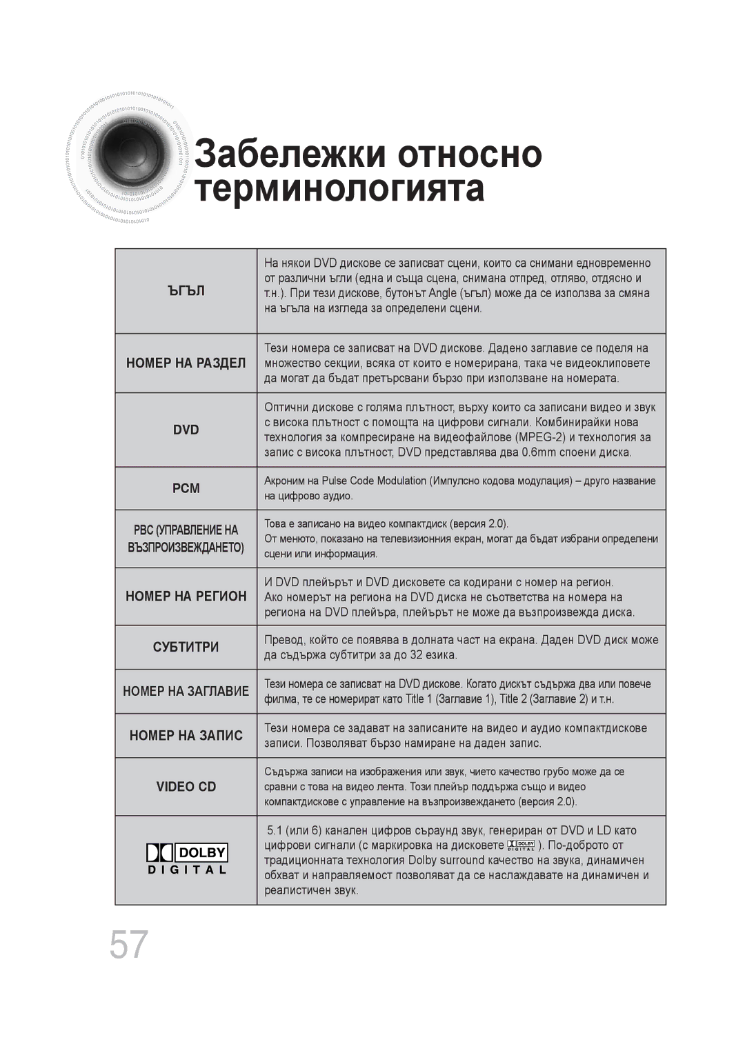 Samsung MM-DG25R/EDC manual На цифрово аудио, Това е записано на видео компактдиск версия, Сцени или информация 