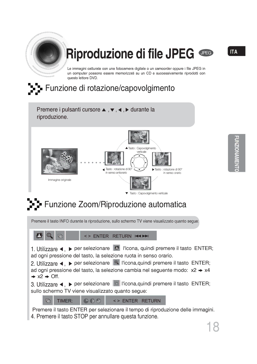 Samsung MM-DG25R/XET manual Premere i pulsanti cursore , , , durante la riproduzione 