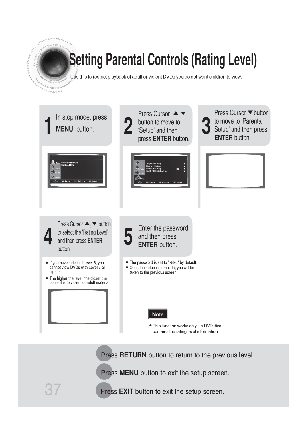 Samsung MM-DG25T/UMG manual Press Enter button Press Cursor button, Press Cursor , button 