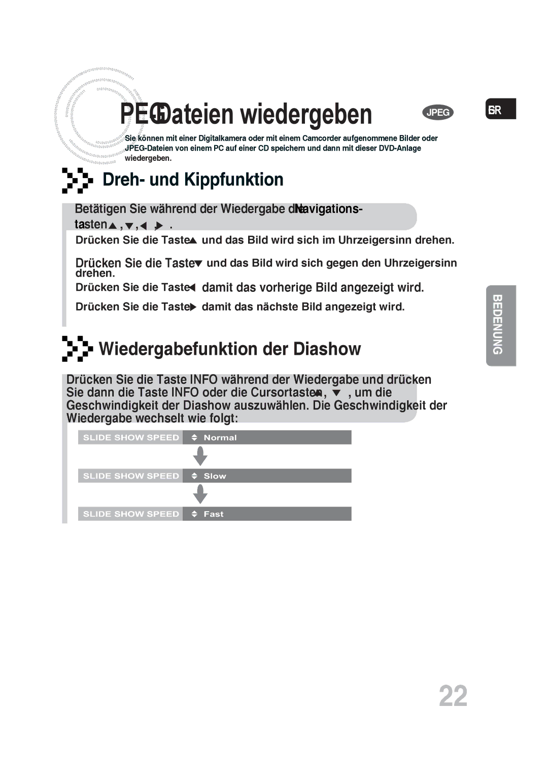 Samsung MM-DG35R/EDC manual JPEG-Dateien wiedergeben Jpeg 