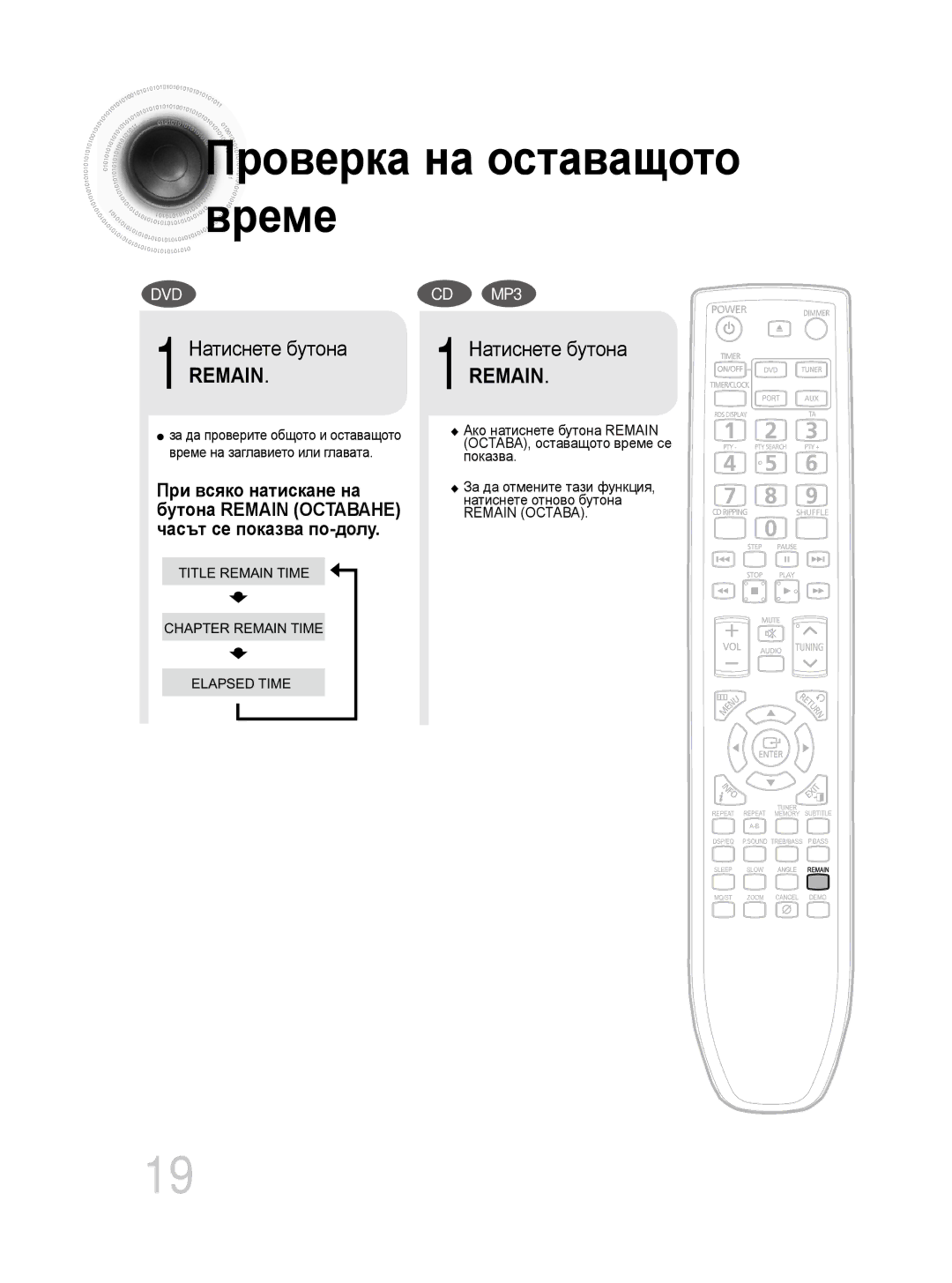 Samsung MM-DG35R/EDC manual Проверка на оставащото време 