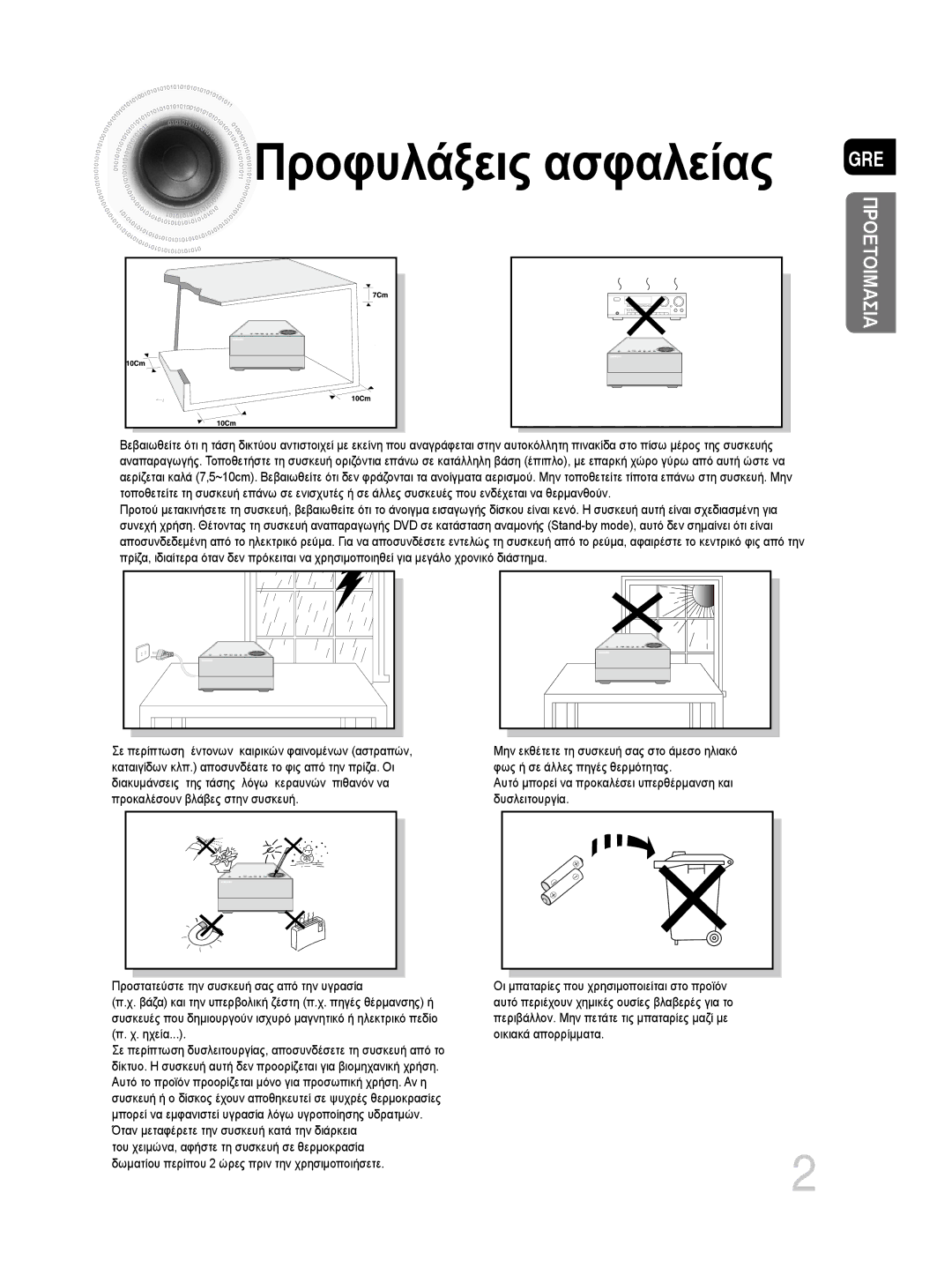 Samsung MM-DG35R/EDC manual Προφυλάξεις ασφαλείας 