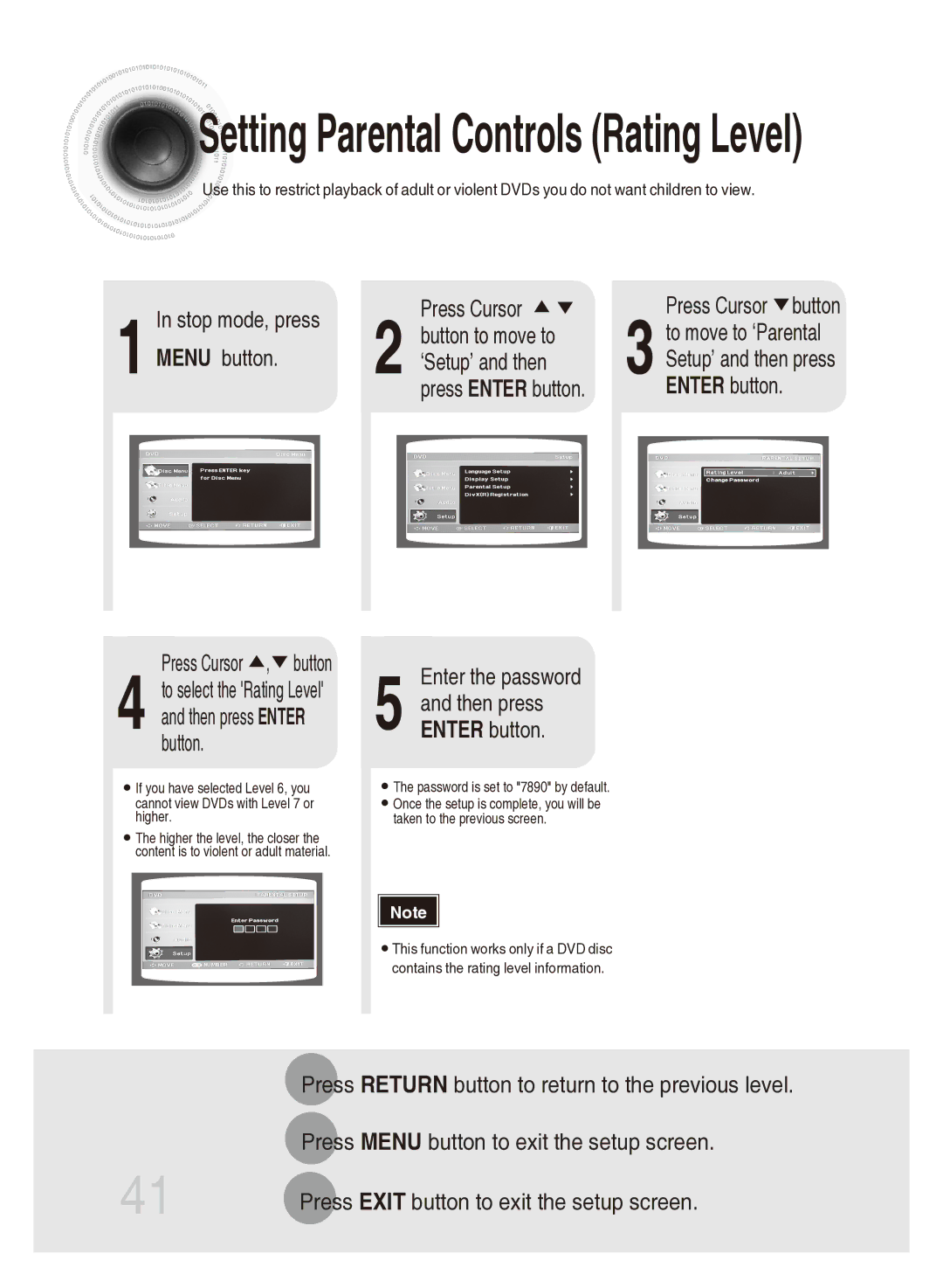 Samsung MM-DG35T/XSA, MM-DG35T/SAM manual Menu button, Press Cursor button, Press Cursor , button 