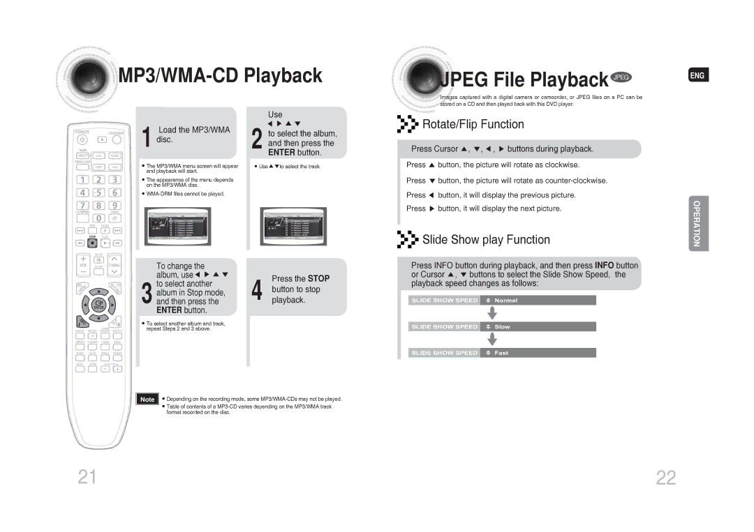 Samsung MM-DG35T/XSA manual MP3/WMA-CD Playback Jpeg File Playback Jpeg, Load the MP3/WMA disc 