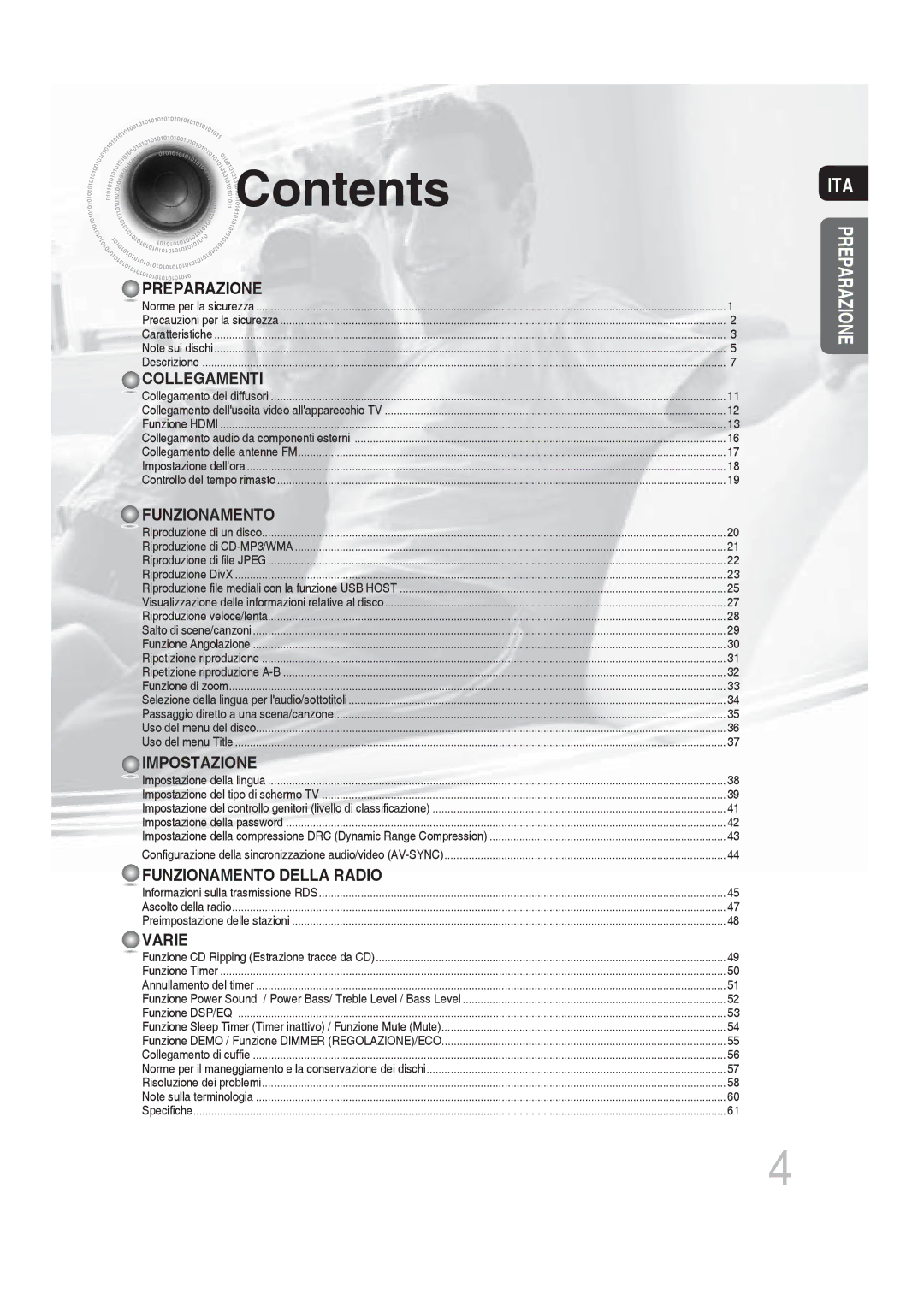 Samsung MM-DG36R/XET manual Contents 