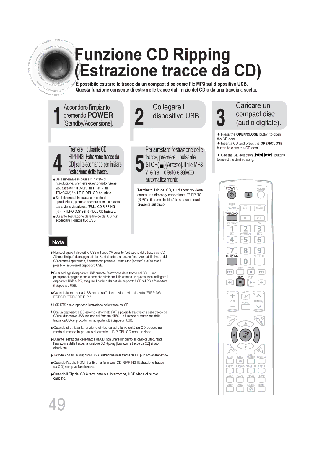 Samsung MM-DG36R/XET manual Collegare il, Caricare un 