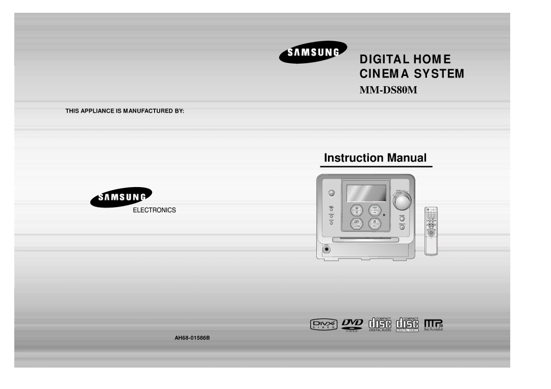 Samsung MM-DS80M instruction manual Digital Home Cinema System 