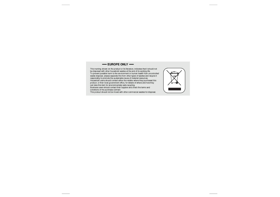 Samsung MM-DT8R/ELS manual Europe only 