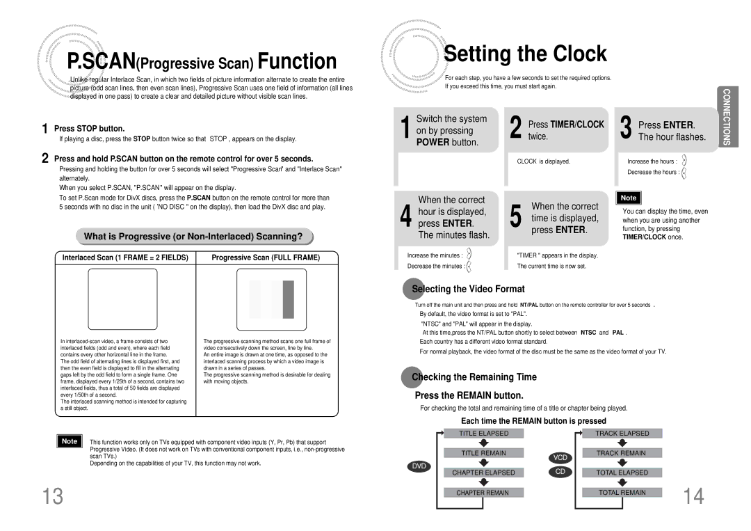 Samsung MM-DT8R/ELS Setting the Clock, When the correct Time is displayed, press Enter, Press ENTER. The hour flashes 