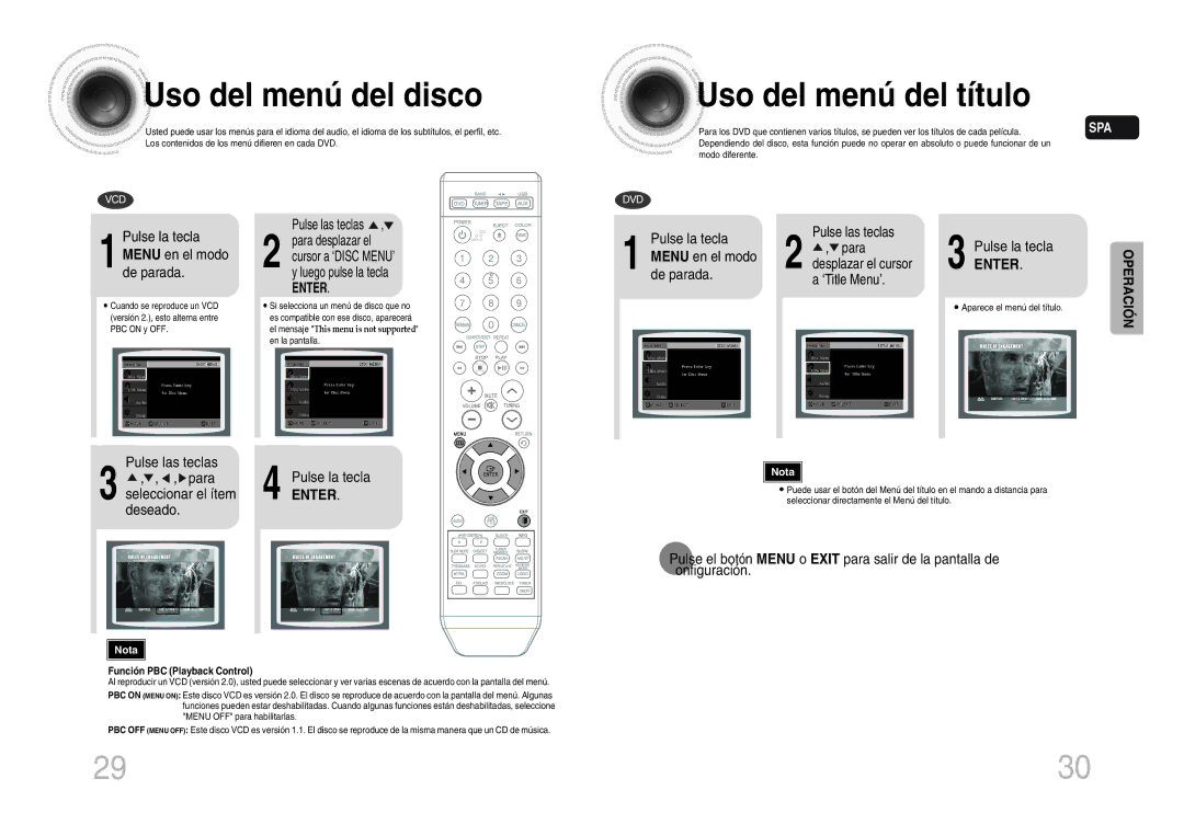 Samsung MM-DX7T/MEA Uso del menú del disco, Uso del menú del título, Deseado, Pulse la tecla Menu en el modo de parada 