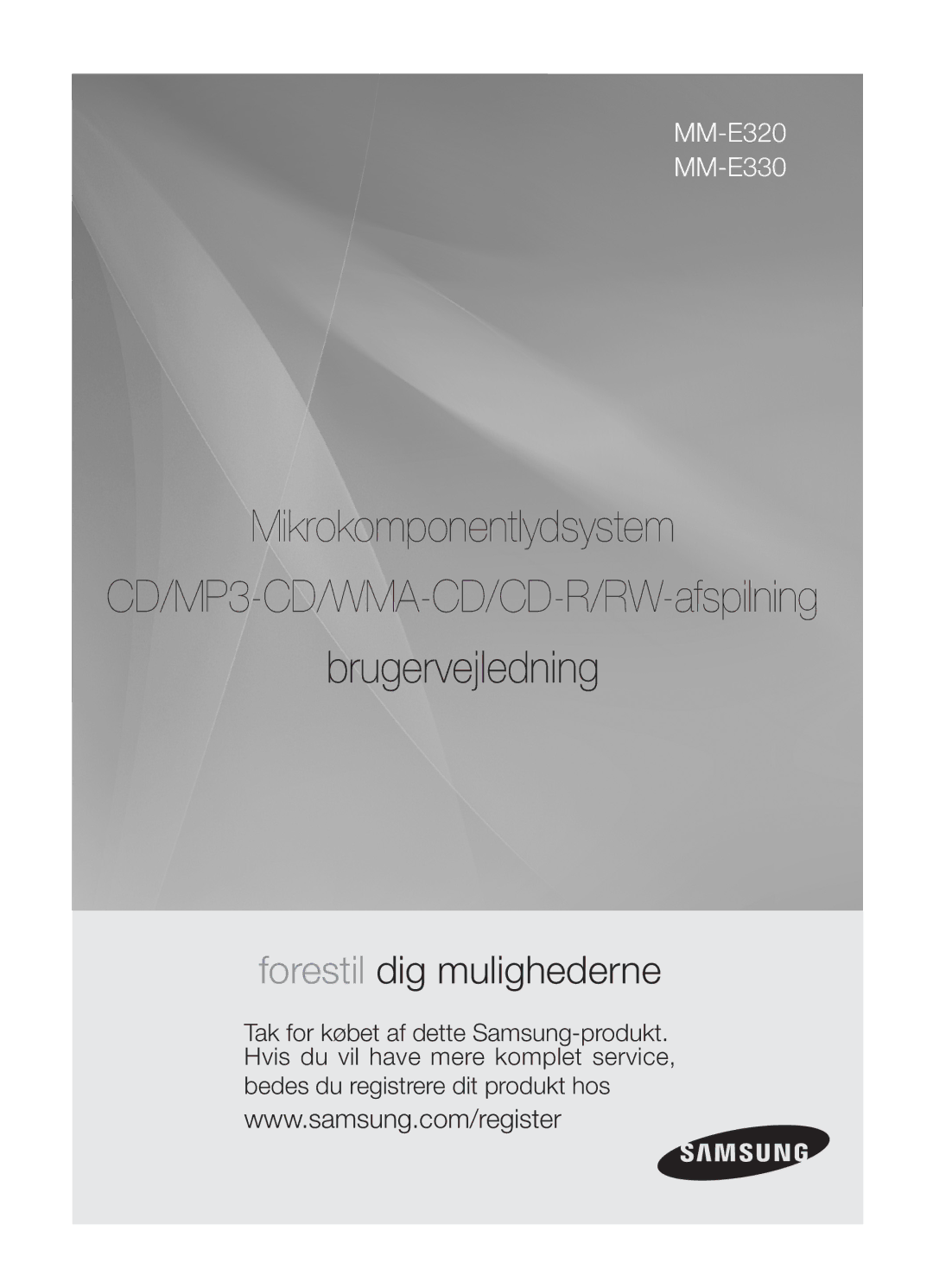 Samsung MM-E330/XE, MM-E320/XE manual Brugervejledning, MM-E320 MM-E330 