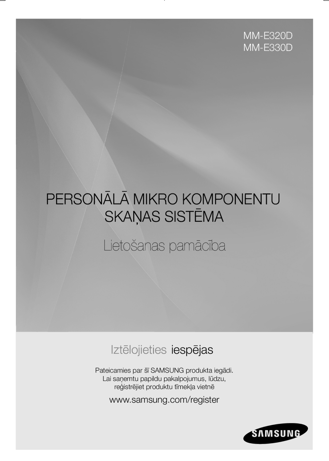 Samsung MM-E330D/EN manual Personālā Mikro Komponentu Skaņas Sistēma, Lietošanas pamācība 