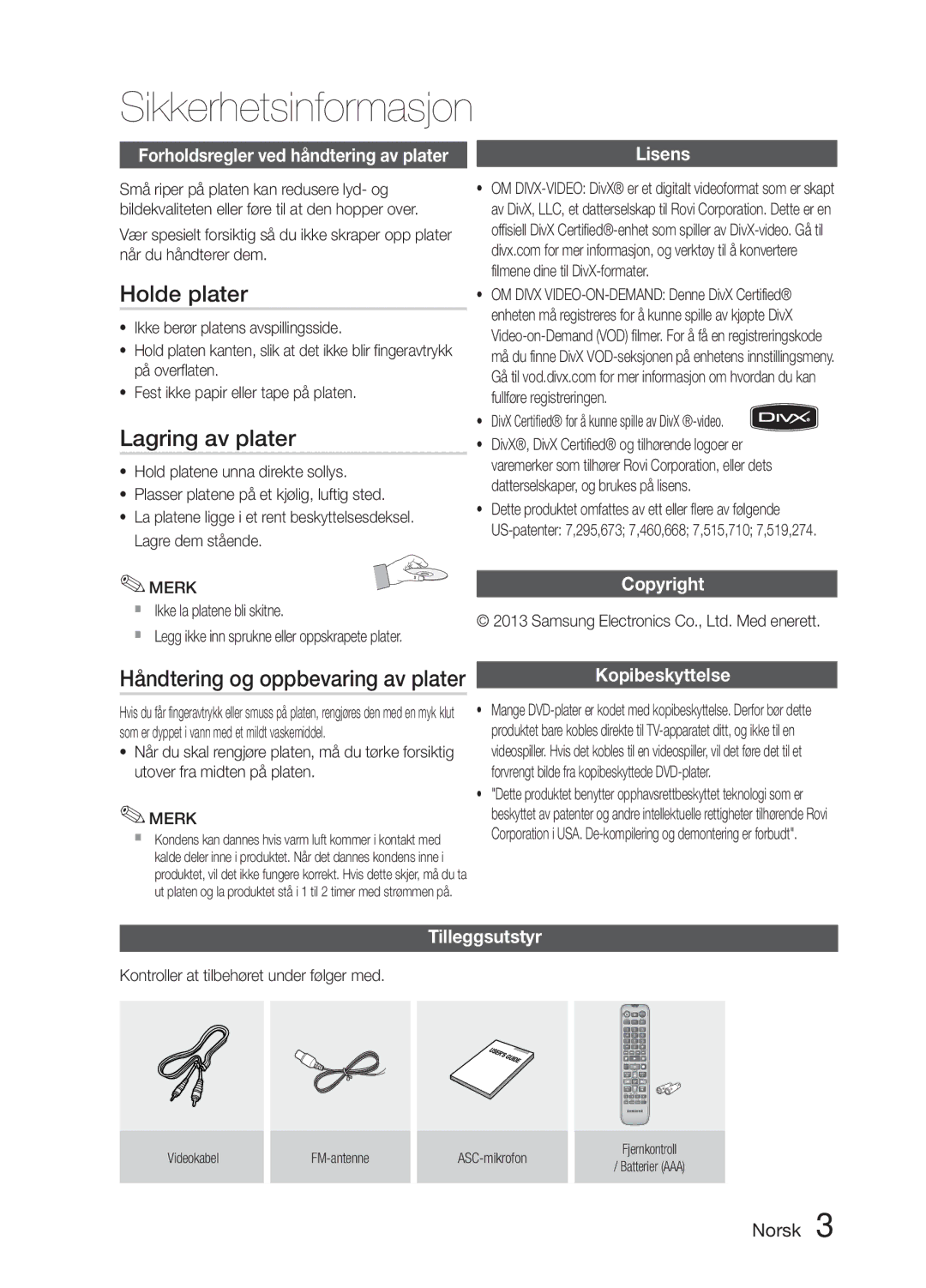 Samsung MM-E330D/XE manual Holde plater, Lagring av plater 