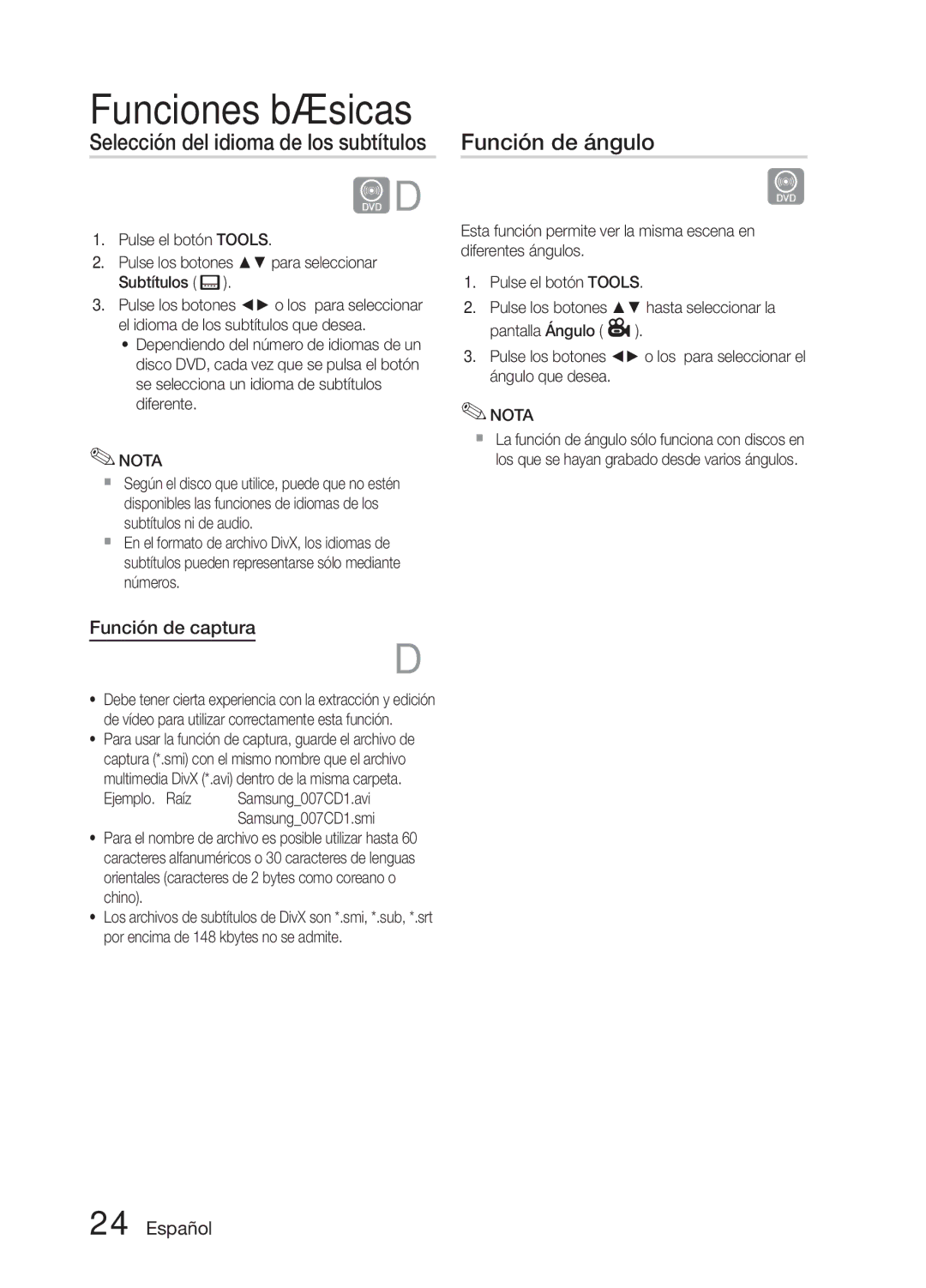 Samsung MM-E330D/ZF manual Función de ángulo, Función de captura, Ejemplo. Raíz 