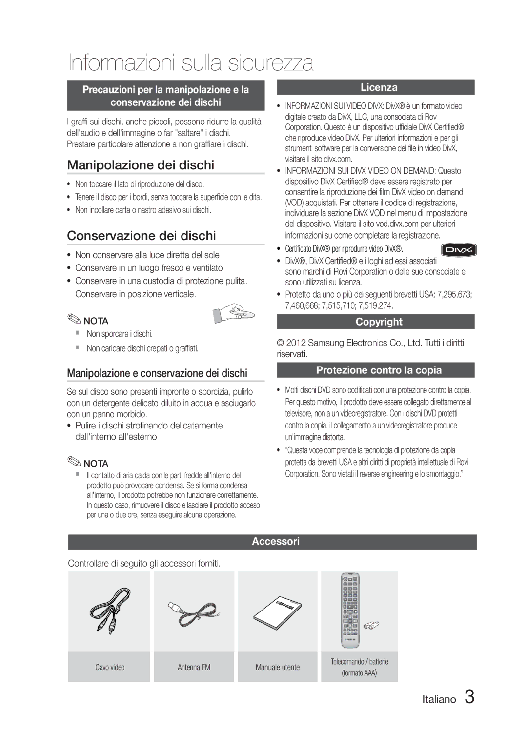 Samsung MM-E330D/ZF, MM-E330/EN, MM-E330D/EN, MM-E330/ZF manual Manipolazione dei dischi, Conservazione dei dischi 