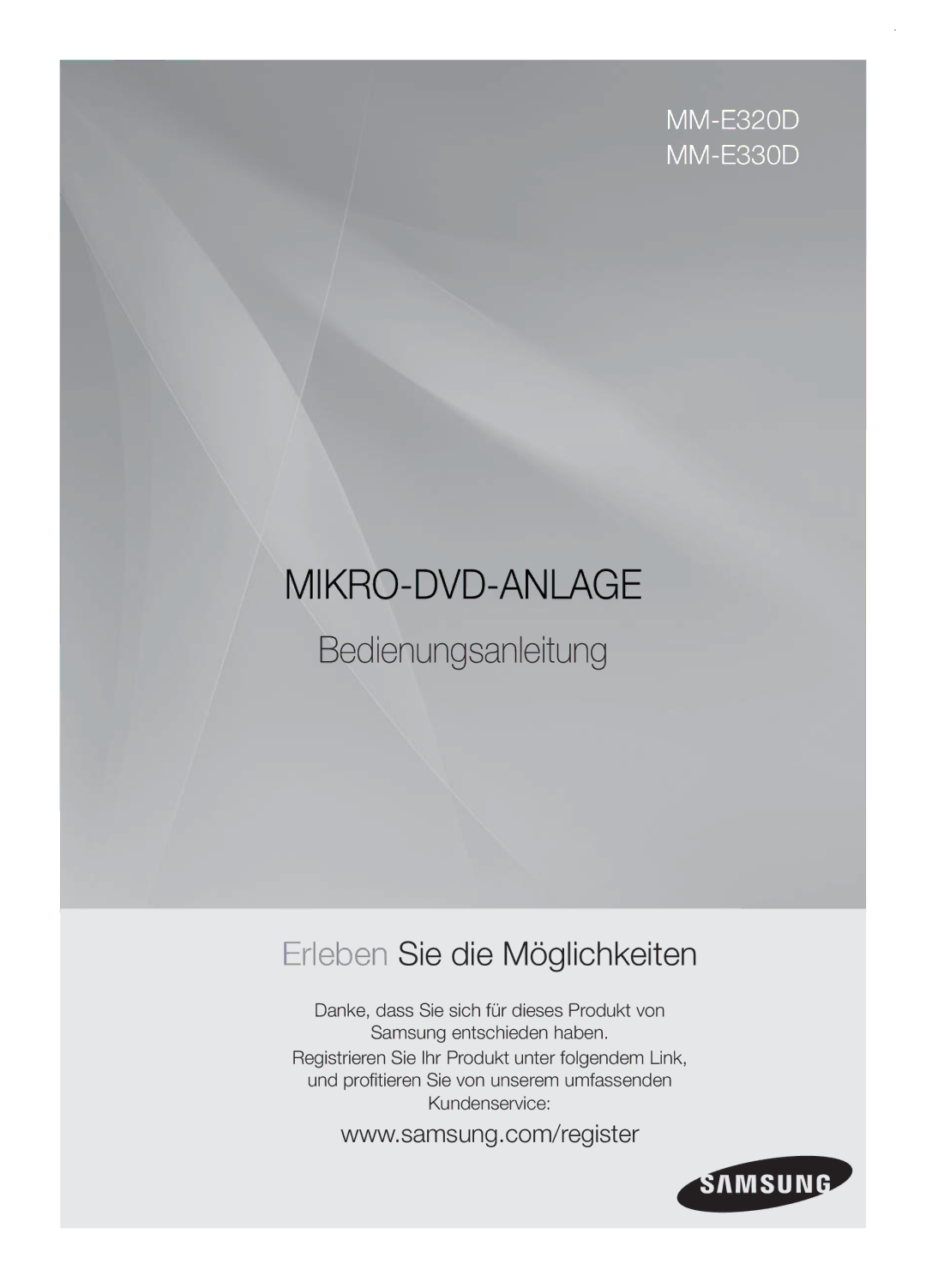 Samsung MM-E330D/XN, MM-E330/EN, MM-E330D/EN, MM-E330/ZF, MM-E330D/ZF manual Mikro-Dvd-Anlage 