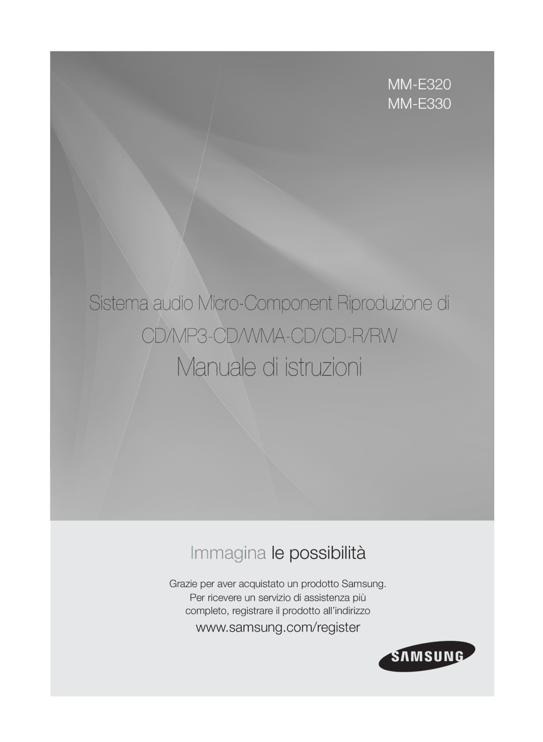 Samsung MM-E330/ZF, MM-E330/EN manual MM-E320 MM-E330, Grazie per aver acquistato un prodotto Samsung 