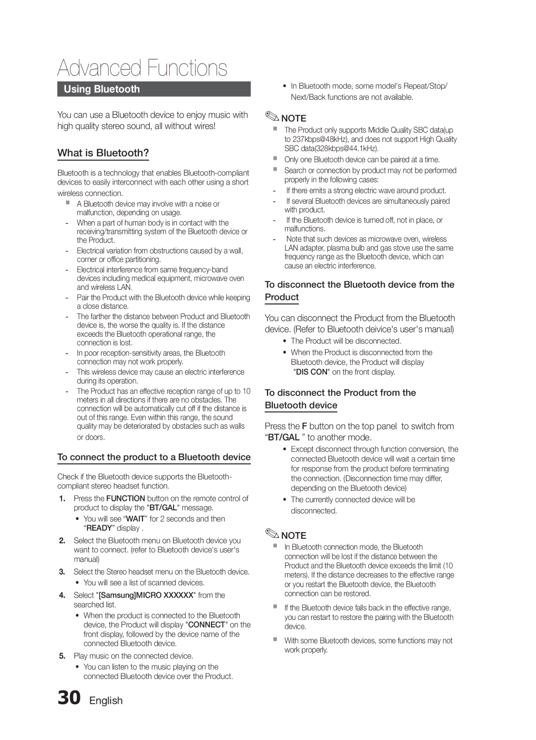 Samsung MM-E430D/SQ manual Using Bluetooth, What is Bluetooth?, To connect the product to a Bluetooth device 