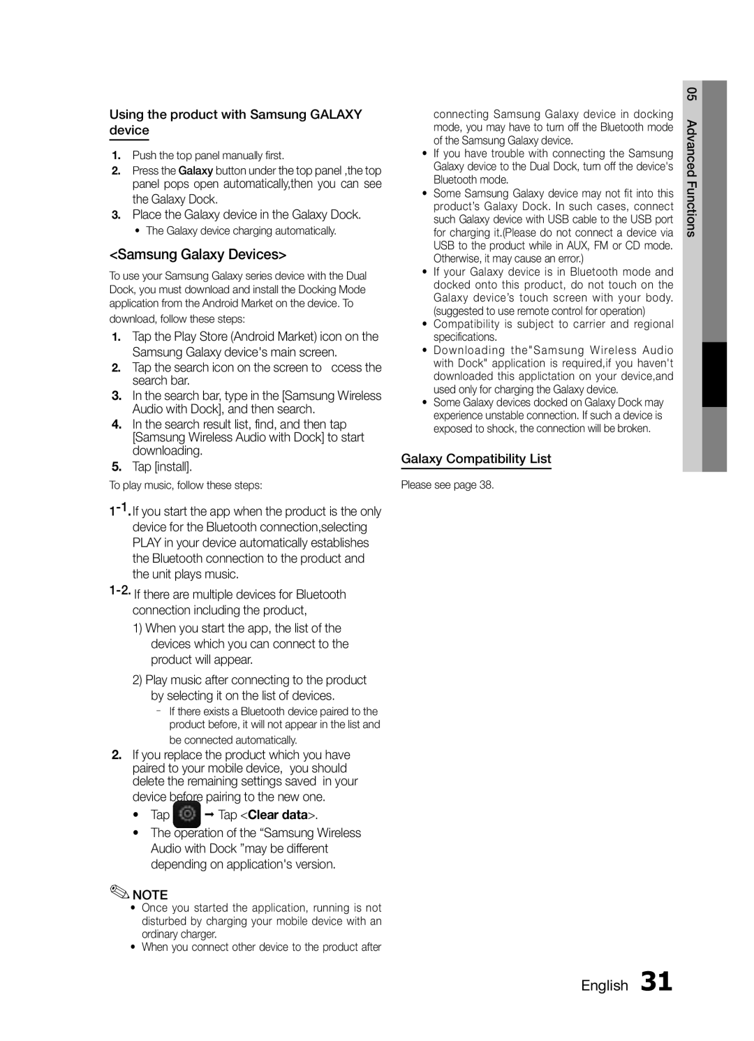 Samsung MM-E430D/SQ manual Samsung Galaxy Devices 