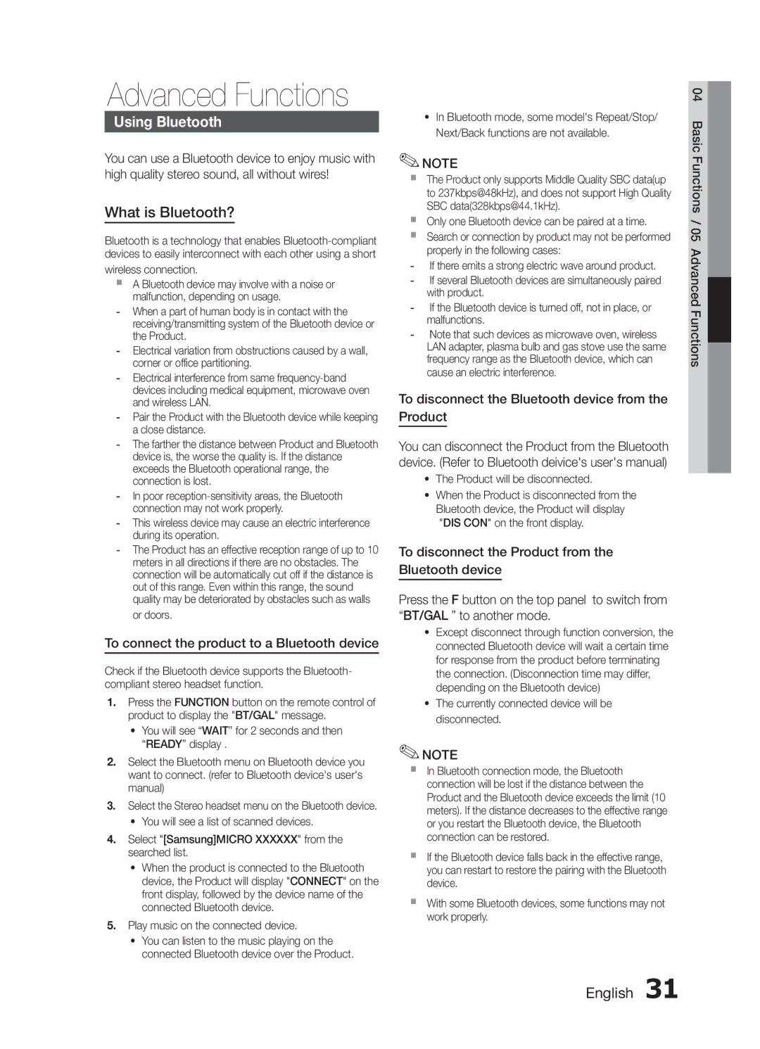 Samsung MM-E430D/XE, MM-E430D/XN manual Using Bluetooth, What is Bluetooth?, To connect the product to a Bluetooth device 