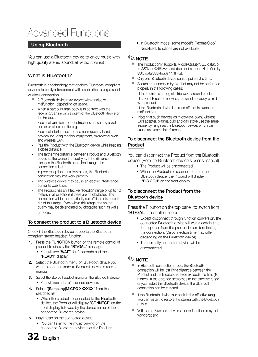 Samsung MM-E460D/XE manual Using Bluetooth, What is Bluetooth?, To connect the product to a Bluetooth device 