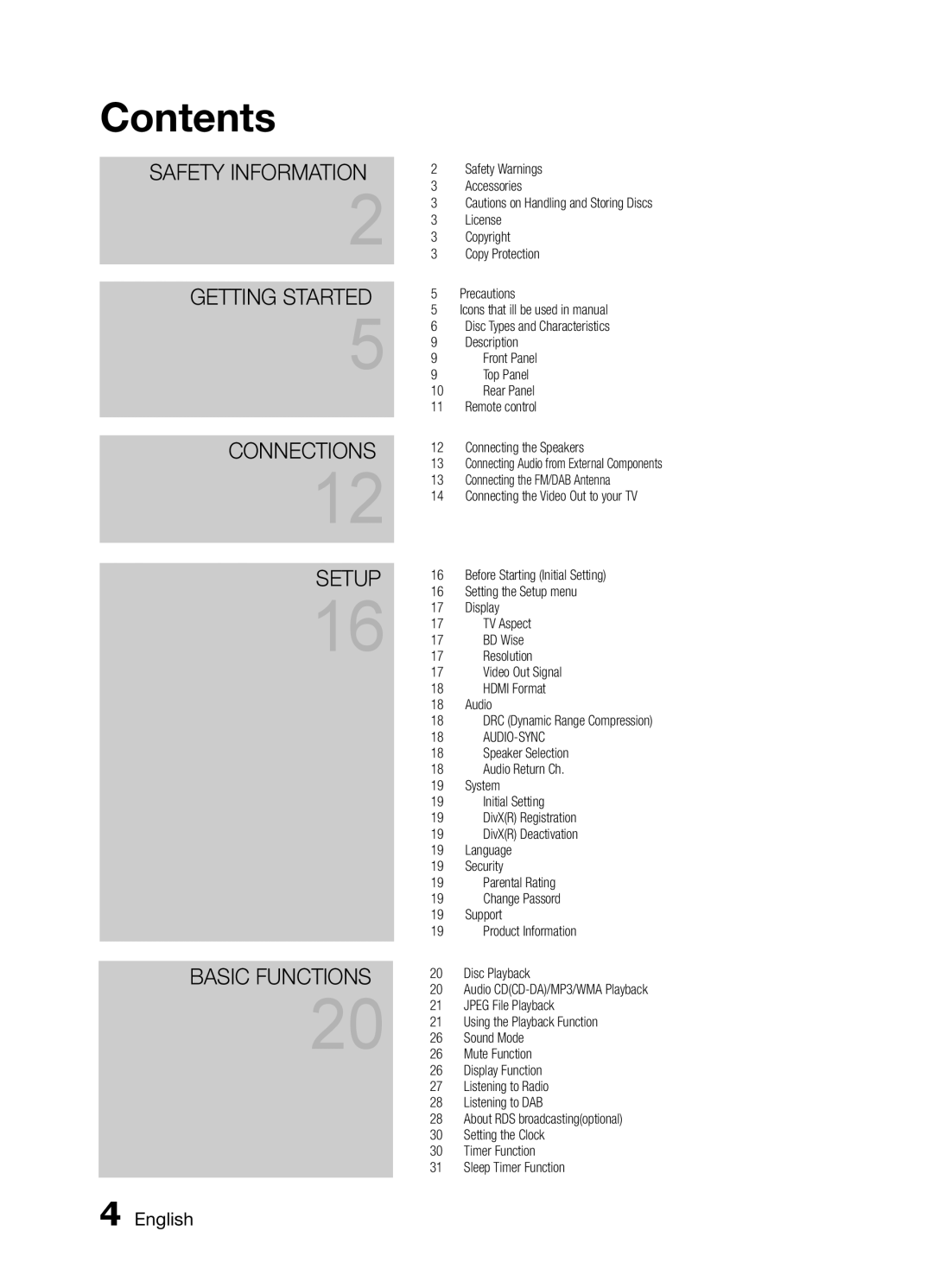 Samsung MM-E460D/XE manual Contents 