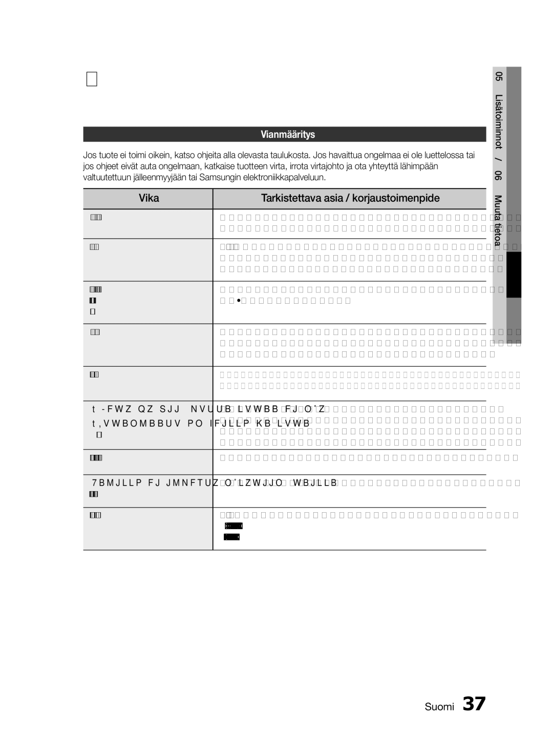 Samsung MM-E460D/XE manual Muuta tietoa, Vianmääritys 