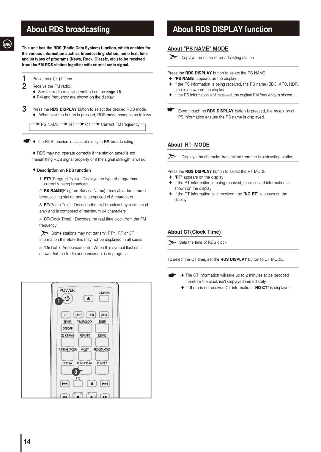 Samsung MM-G25T/XSA, MM-G25R/EDC, MM-G25R/XEF, MM-G25R/XET, MM-G25T/MEA About RDS broadcasting, Description on RDS function 